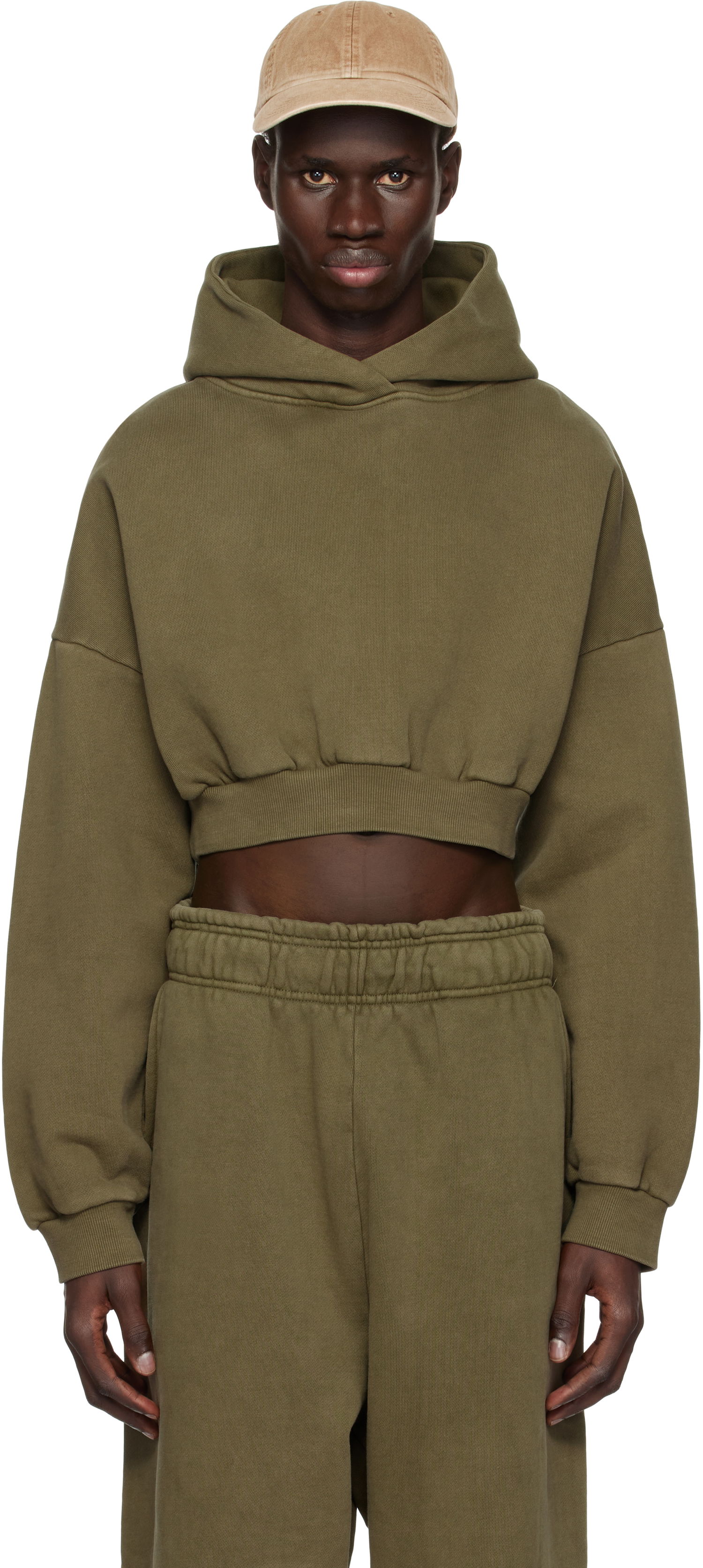 Huppari Entire Studios Entire Studios Cropped Heavy Hoodie Vihreä | ES2392MI, 0