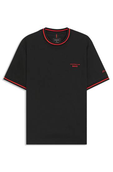 T-paita BOSS Porsche x BOSS Cotton Tee with Moisture-Control Musta | 50543341