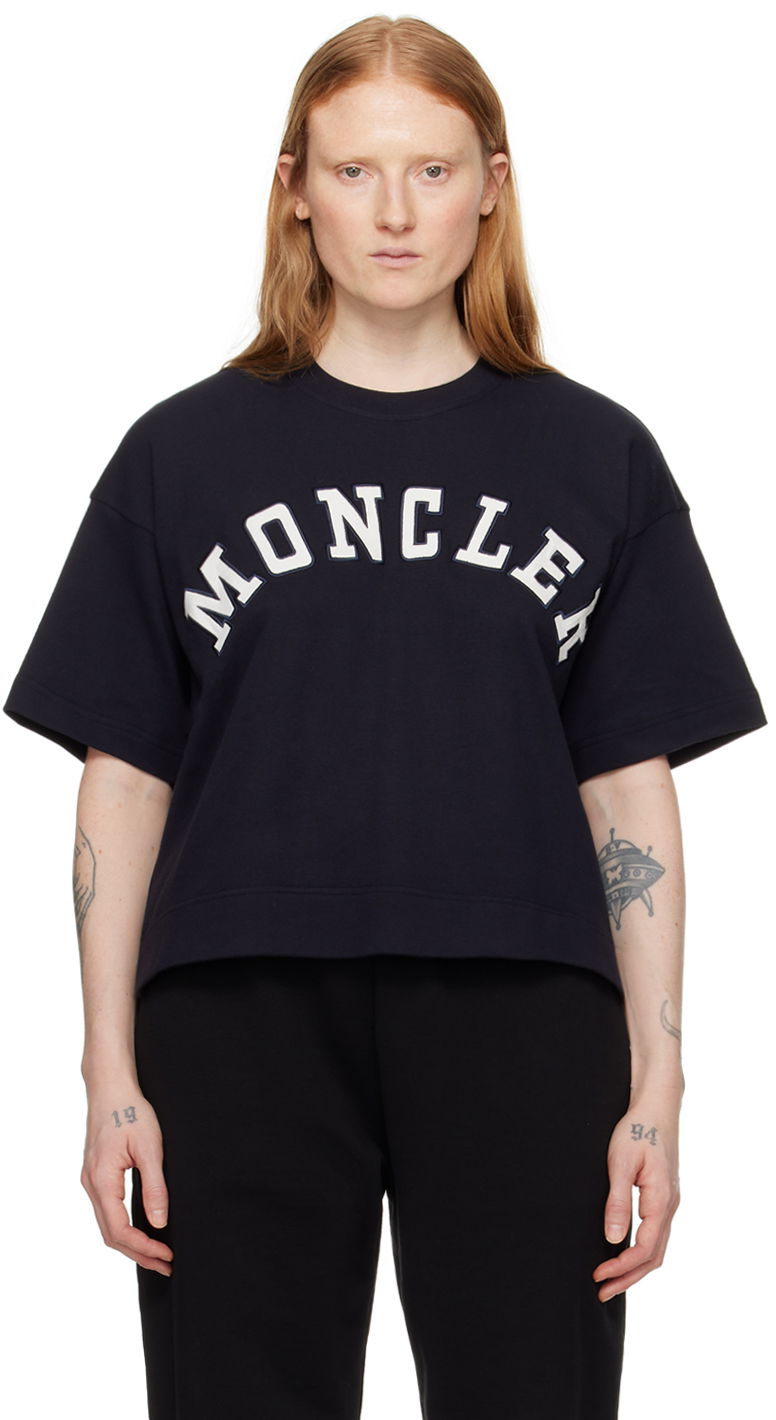 T-paita Moncler Maglia T-Shirt Tummansininen | J10938C0001889AJ0