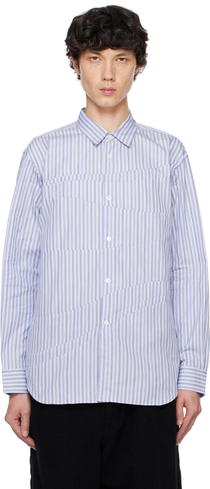 Paita Comme des Garçons Striped Shirt Sininen | FN-B010-W24
