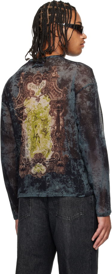 T-paita Jean Paul Gaultier The Oversized Médaillon Printed Mesh Long Sleeve Top Monivärinen | 25/04-W-TO340-M006P-005740, 2