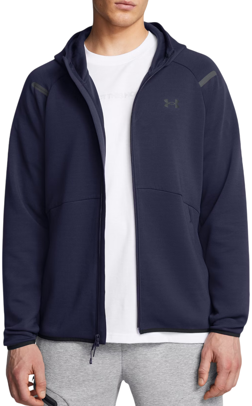 Huppari Under Armour Fleece Full-Zip Hoodie Tummansininen | 1389352-410