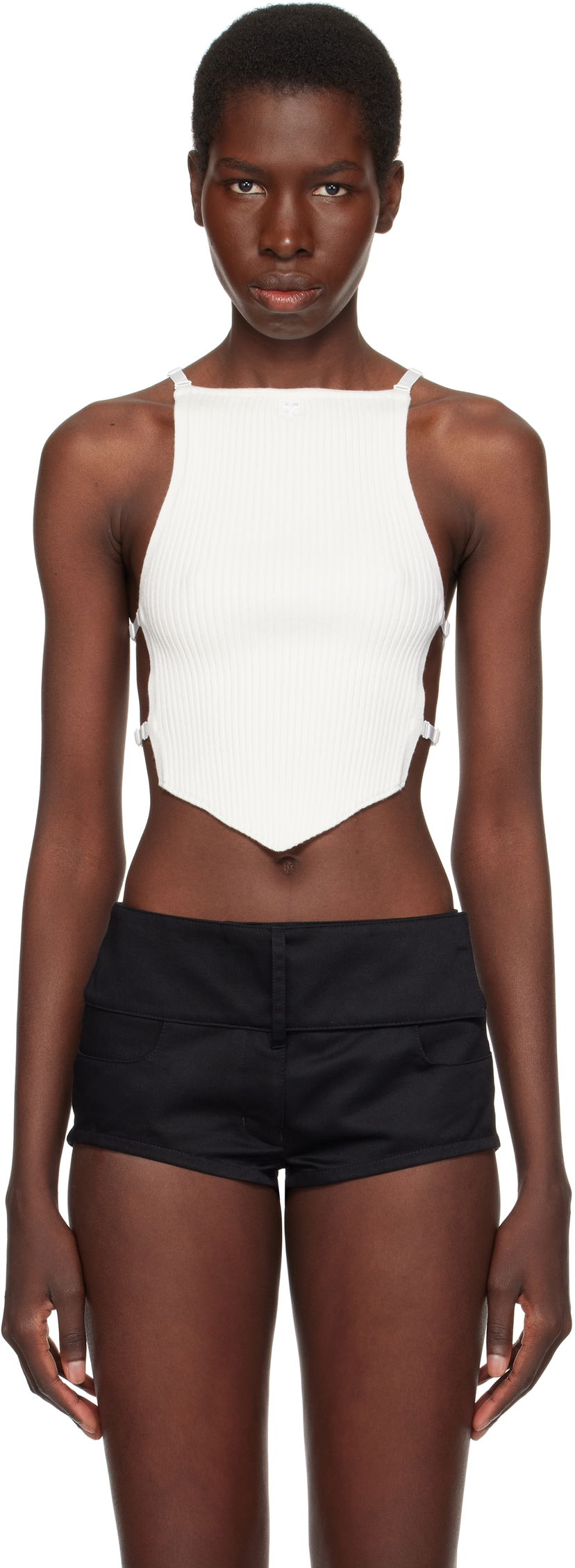 Tankkitoppi Courrèges Courrèges Lingerie Detail Pointy Tank Top Valkoinen | 125MTO383FI0001