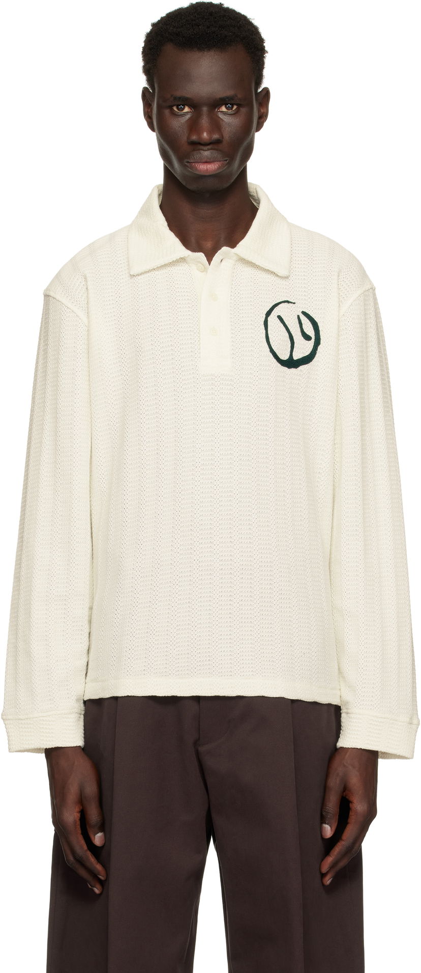 Poolopaita Palmes Palmes Knitted Rugby Polo Valkoinen | P15-0030-062