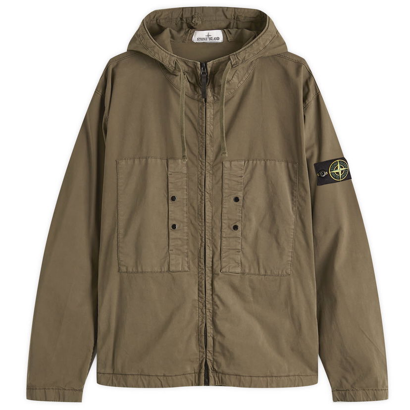 Tuulitakki Stone Island Stone Island Supima Cotton Twill Stretch-TC Hooded Jacket Vihreä | K1S154100091-V0054