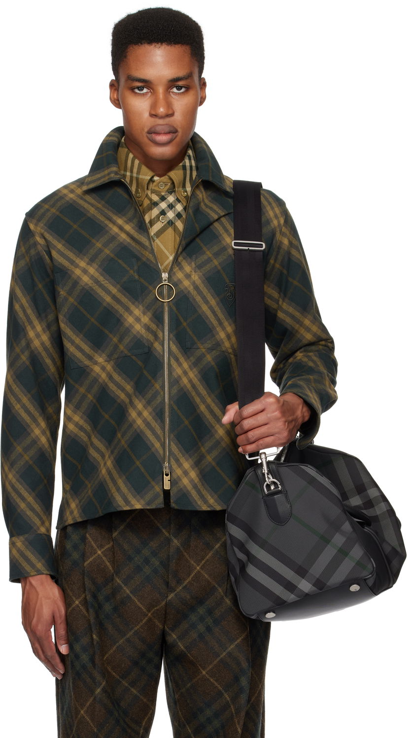 Paita Burberry Check Cotton Shirt Jacket Vihreä | 8098837