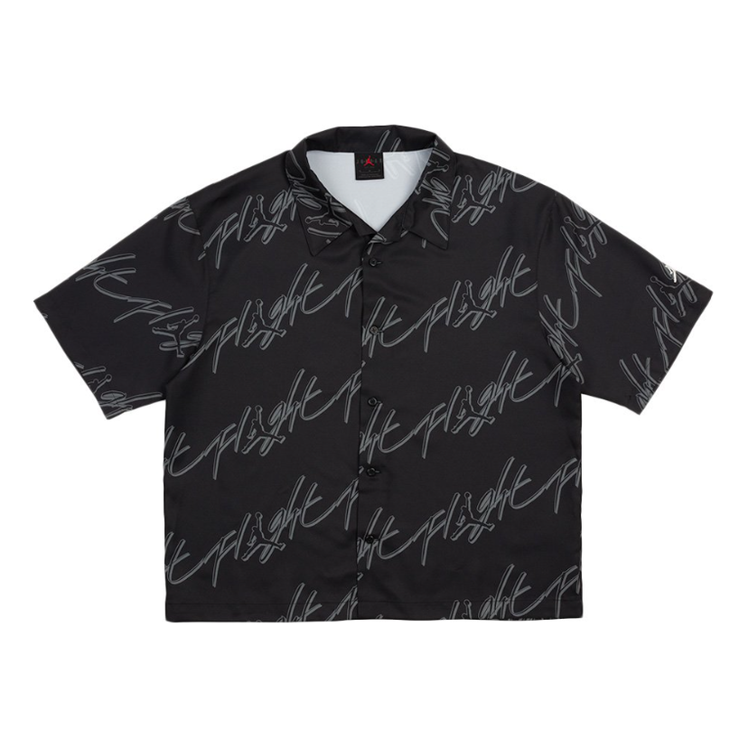 Paita Jordan Essentials Flight Patterned Button-Up Shirt Musta | FB7323-010
