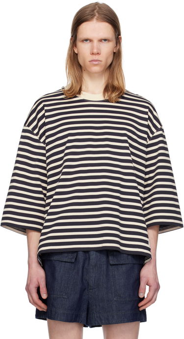 T-paita AMI AMI Paris Loose Fit Striped T-Shirt Musta | UTS056.JE0121, 0