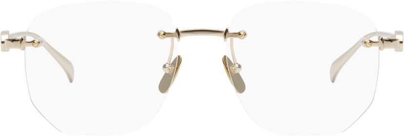Aurinkolasit Gucci Gucci Block Text Square Rimless Glasses Metallinen | GG1806O-002