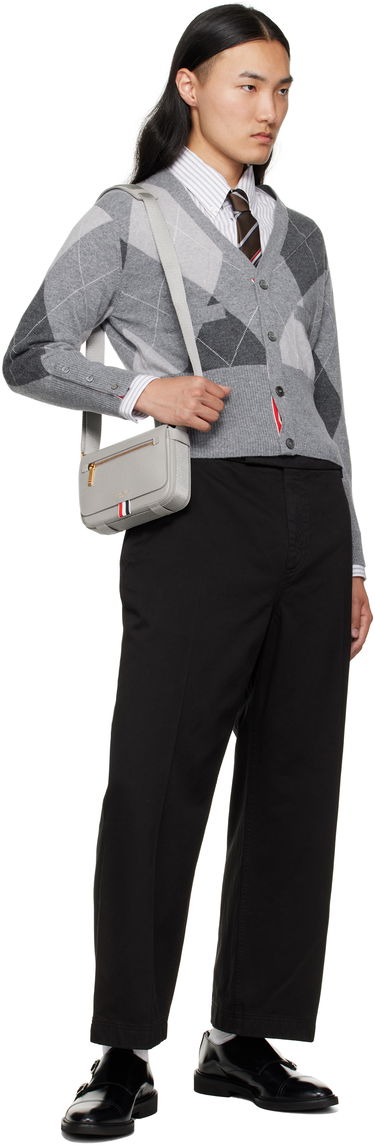 Olkalaukku Thom Browne Thom Browne 4-Bar Pebble Grain Small Reporter Bag Harmaa | UAG229A-00198, 3