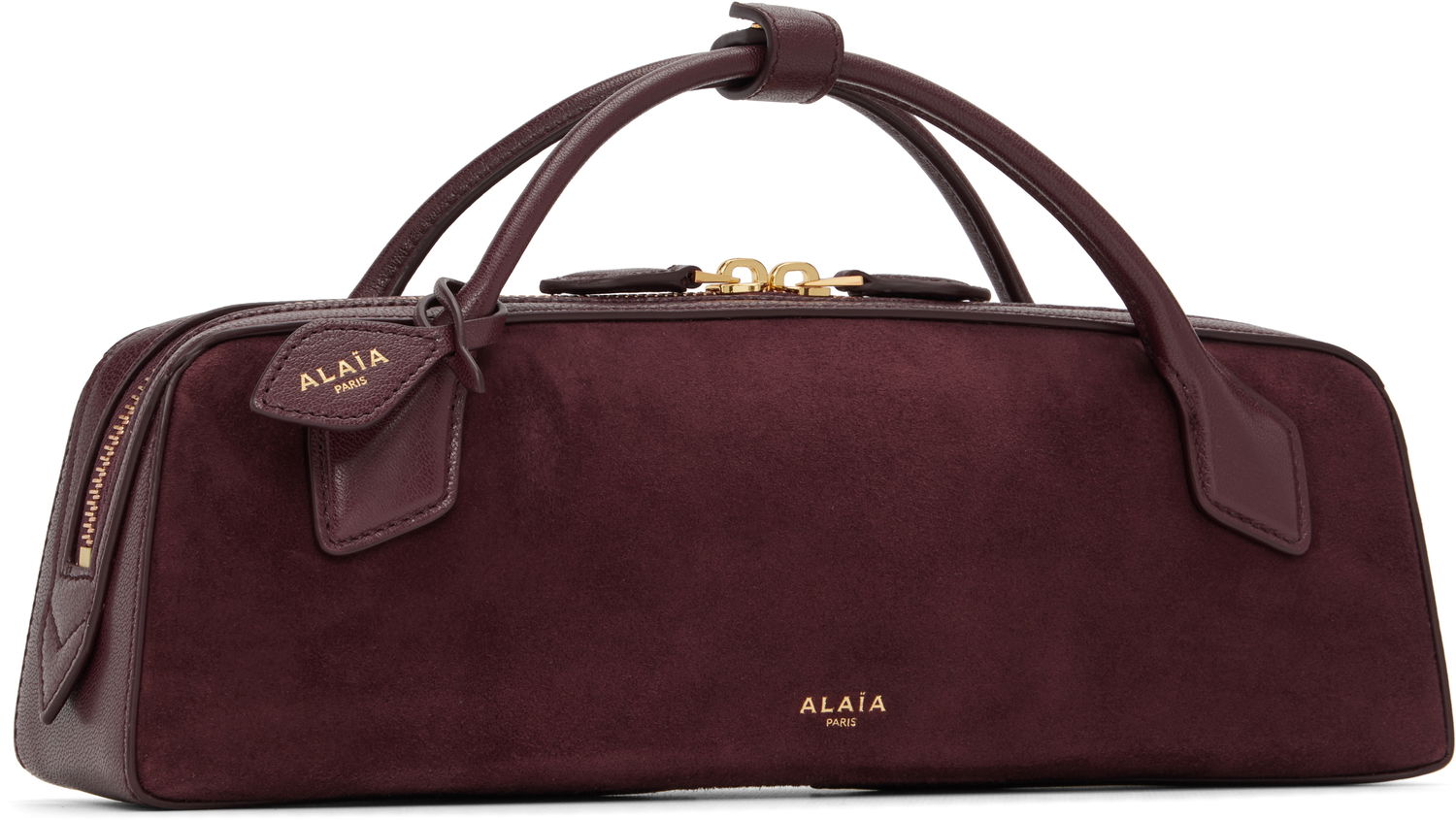 Käsilaukku Alaïa ALAÏA 'Le Teckel' Suede Clutch Bag Burgundia | AA1S06026CA577, 1