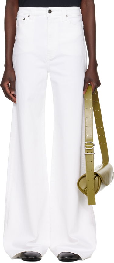 Jeans Khaite Dane High-Waisted Wide-Leg Flared Stretch Jeans Valkoinen | 1170902100, 0