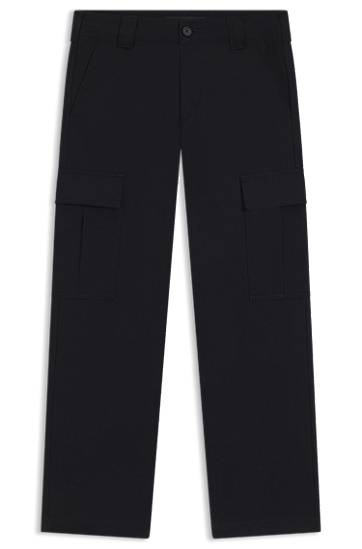 Cargo housut BOSS BECKHAM x BOSS cargo trousers micro-patterned cotton Musta | 50557462