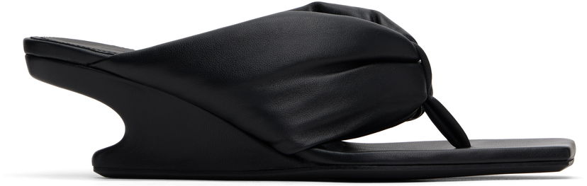 Kengänhoito Rick Owens Rick Owens Hollywood Thong Cantilever 45 Heeled Sandals Musta | RP01E7858 LBY