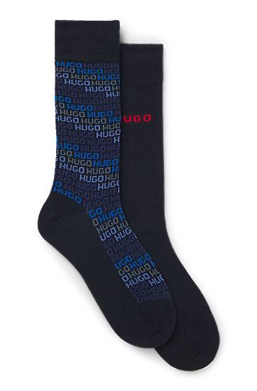 Sukat BOSS Two-pack regular-length socks with logo details Tummansininen | 50546706, 0