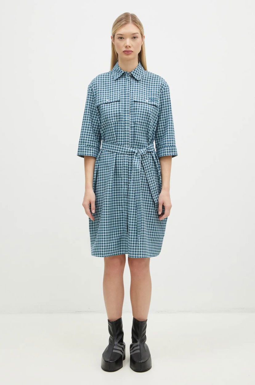 Mekko MAISON KITSUNÉ Maison Kitsuné Double Pocket Mini Oversize Dress Sininen | NW01620WC5015