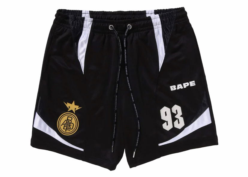 Shortsit BAPE BAPE Multi Logo Relaxed Fit Soccer Shorts Black Musta | 1K80-153-303