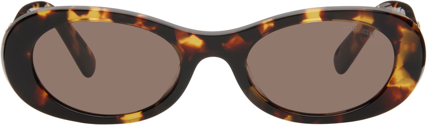 Aurinkolasit Miu Miu Miu Miu Glimpse Round Sunglasses Ruskea | 0MU 06ZS 8056597989077, 0