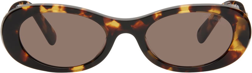 Aurinkolasit Miu Miu Miu Miu Glimpse Round Sunglasses Ruskea | 0MU 06ZS 8056597989077