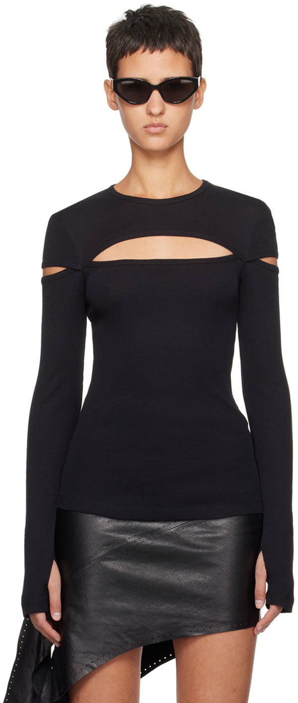 Villapaita Helmut Lang Helmut Lang Slash Long Sleeve T-Shirt Musta | N09HW509