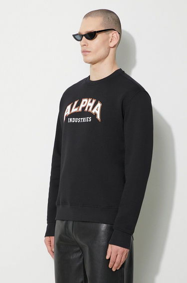 Huppari Alpha Industries Alpha Industries College Print Sweatshirt Musta | 146301, 3