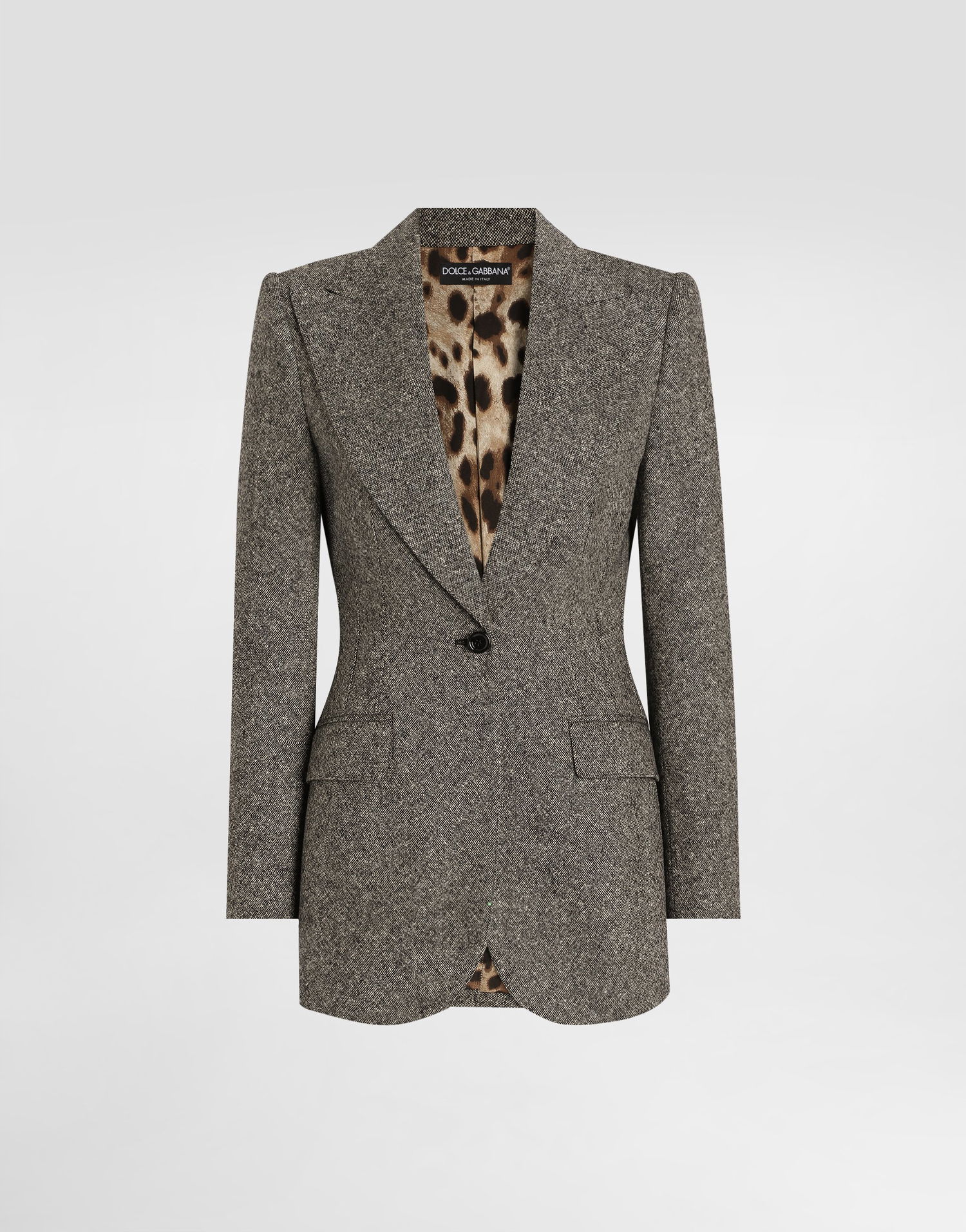 Takki Dolce & Gabbana Dolce & Gabbana Single-Breasted Dotted Wool Jacket Harmaa | F29QGTFMBARS8030, 0