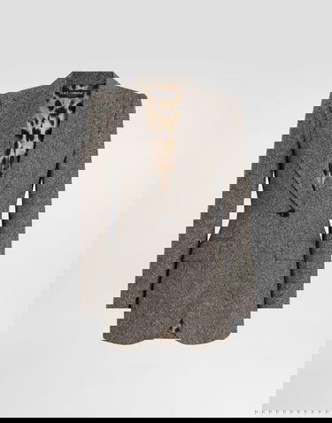 Takki Dolce & Gabbana Dolce & Gabbana Single-Breasted Dotted Wool Jacket Harmaa | F29QGTFMBARS8030, 0