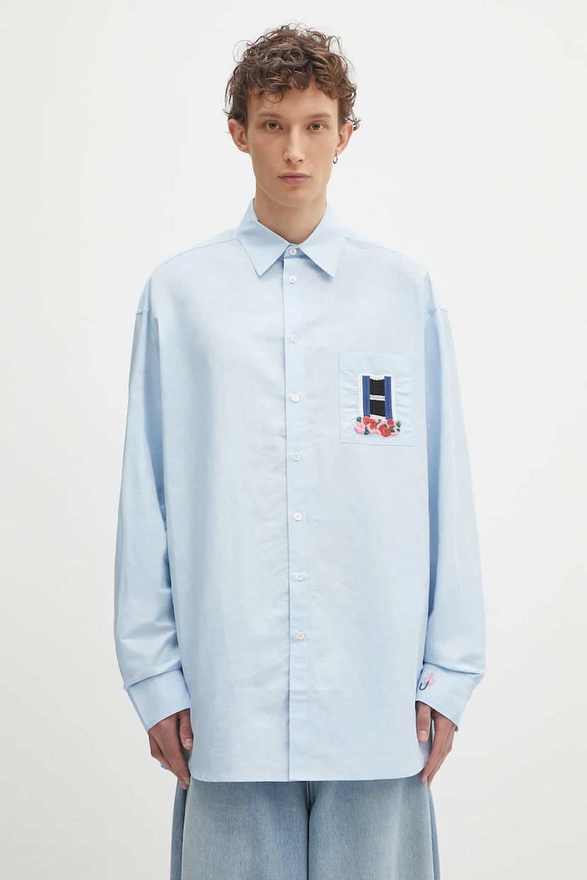Paita JW Anderson JW Anderson Window Embroidery Relaxed Fit Shirt Sininen | SH0352.PG1698.804