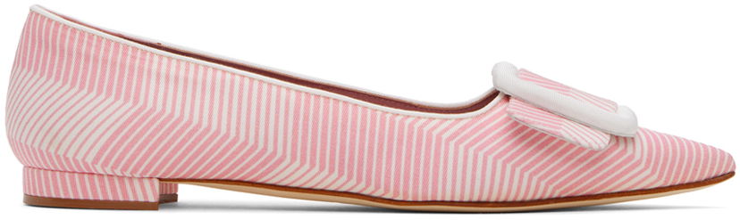 Asusteet Manolo Blahnik Manolo Blahnik Maysale Buckle Ballerina Flats Vaaleanpunainen | 124-2513-0003