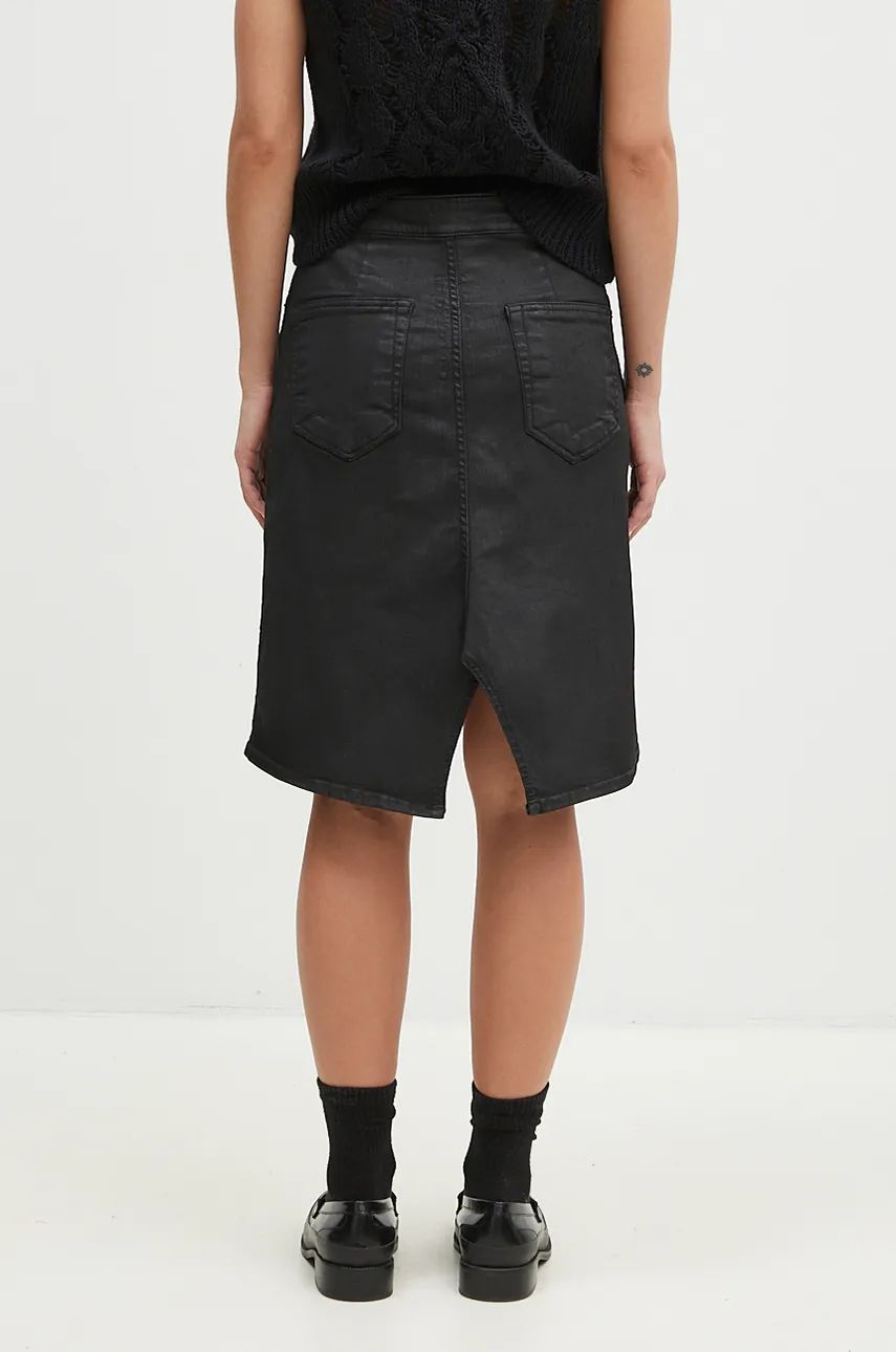 Hame Rick Owens A-Line Mini Skirt Musta | DS02D2340.SBW, 0