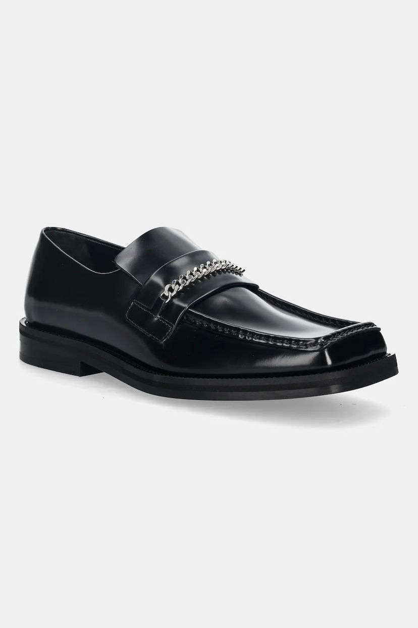 Tennarit ja kengät Martine Rose Martine Rose Patent Square Toe Chain Loafer Musta | 1026LP11001M