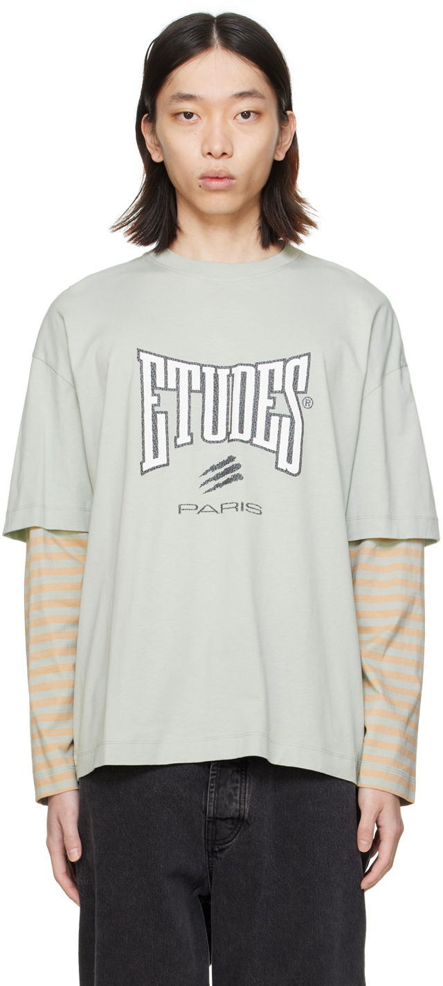 T-paita Études Études Boxing Pigeon Long Sleeve T-Shirt Vihreä | E24MM182A00741