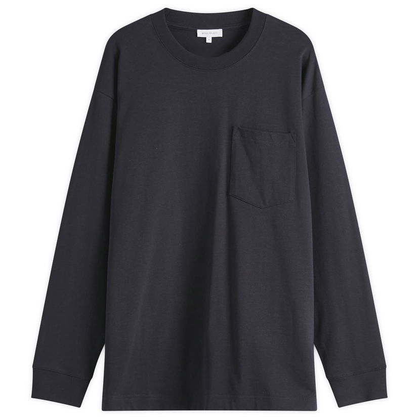 T-paita NORSE PROJECTS Standard Heavy Loose Long Sleeve T-Shirt, Size Large Tummansininen | N10-0213-7004
