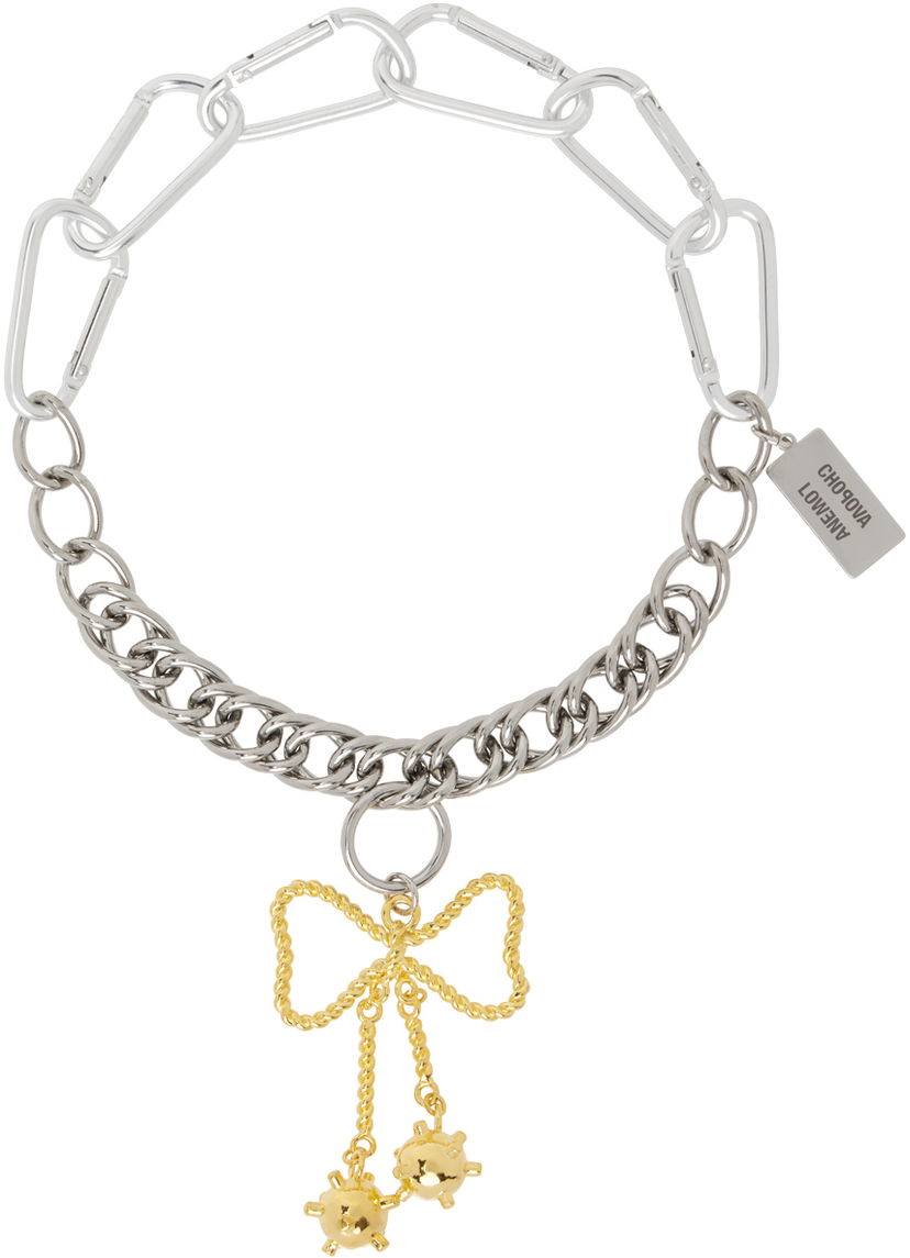 Kaulakoru Chopova Lowena Metal Chain Necklace With Bow Pendant Metallinen | 6524