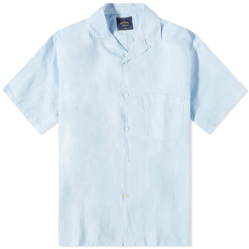 Paita Portuguese Flannel Portuguese Flannel Linen Camp Vacation Shirt Sininen | SS23-0100SKY