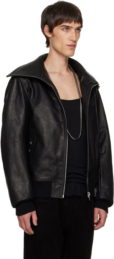 Takki Rick Owens Concordians Blixa Dracucollar Leather Jacket Musta | RR02E1710 LOO, 1