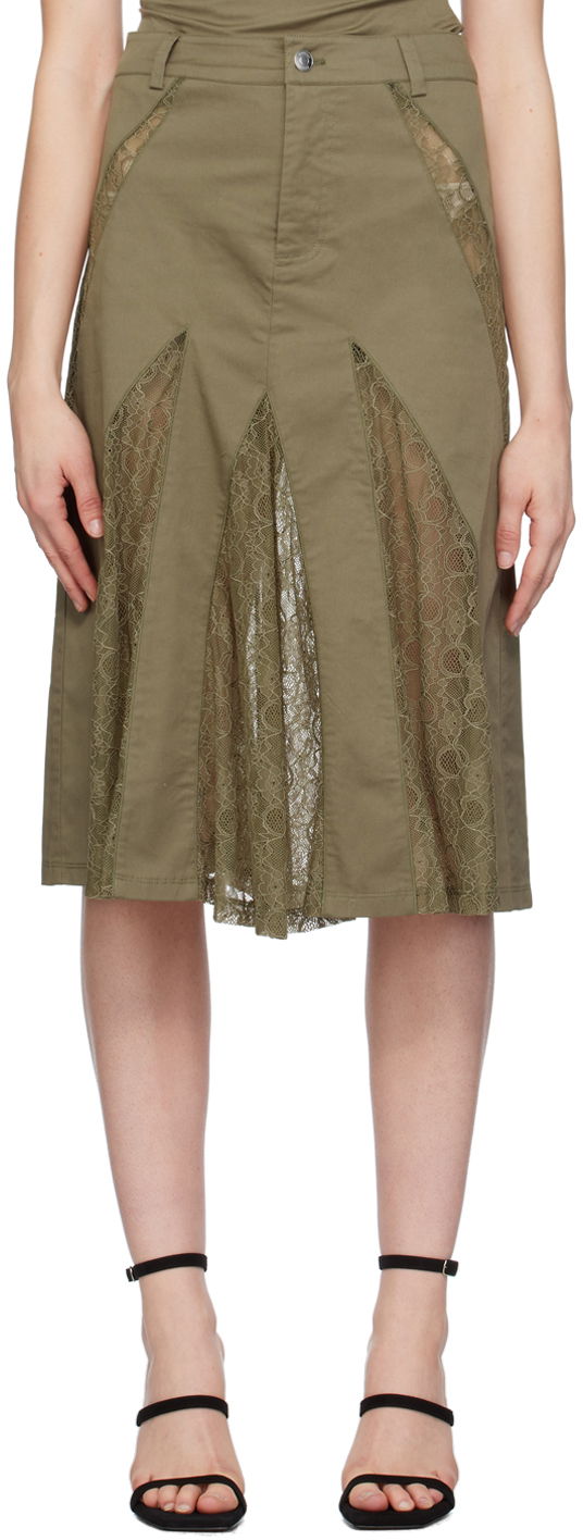Hame Miaou Miaou Anita Lace Midi Skirt Vihreä | 4058SPSHUN