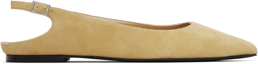 Kengänhoito BY FAR BY FAR Koyna Kid Suede Leather Ballerina Flats Keltainen | MWFFC026KL007BG039PL