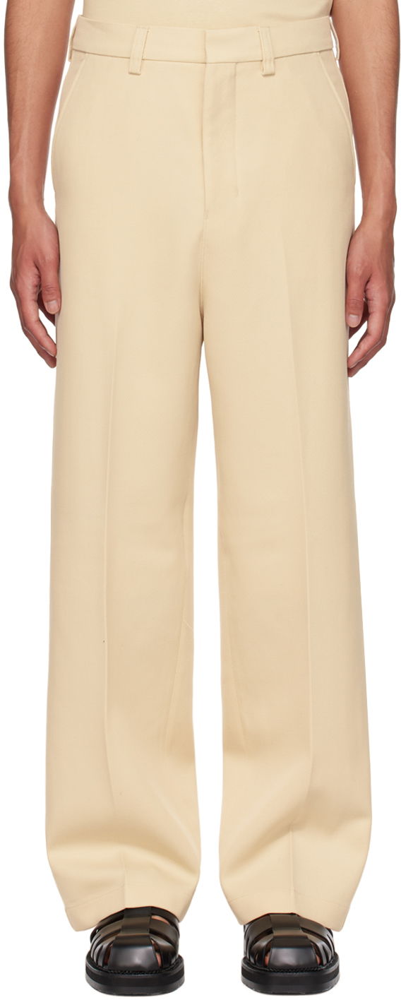Housut AMI Large Fit Trousers Beige | UTR403.WV0004, 0