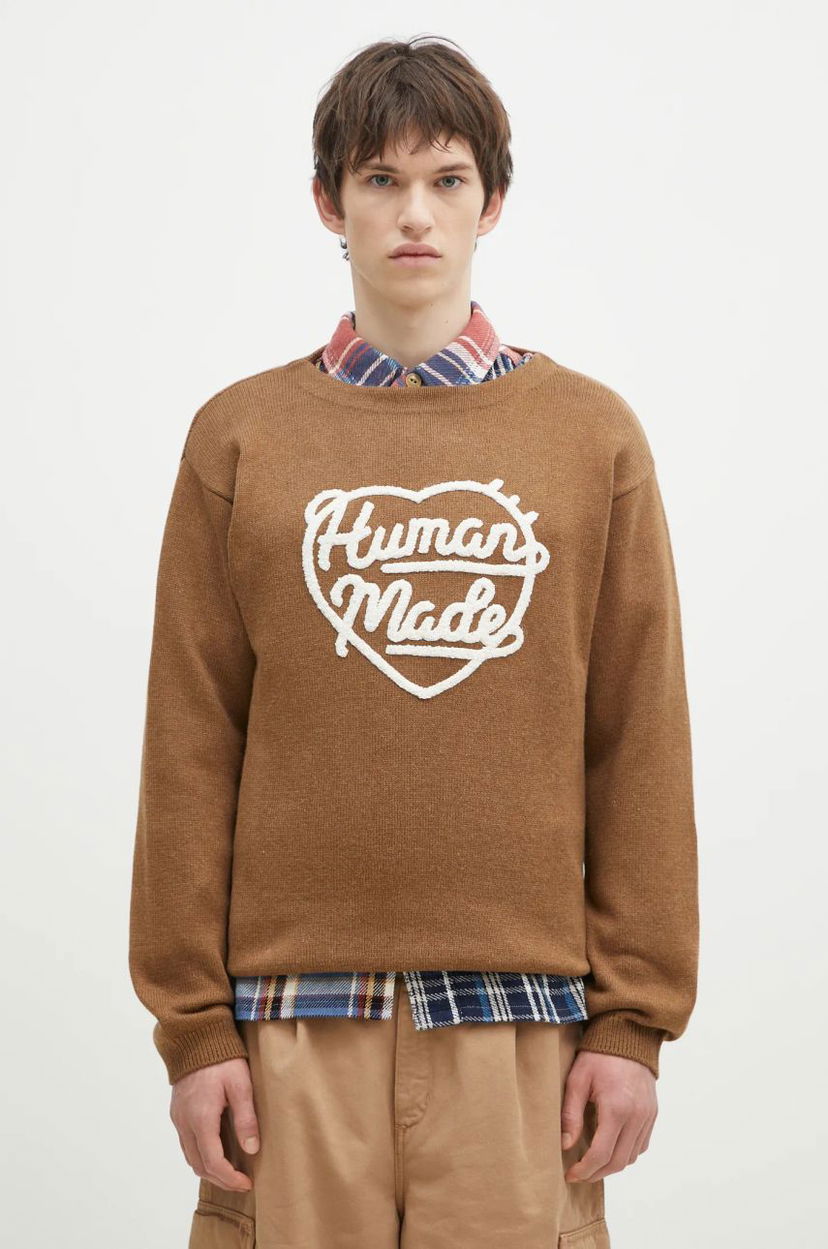 Villapaita Human Made Heart Knit Sweater Ruskea | HM28CS018