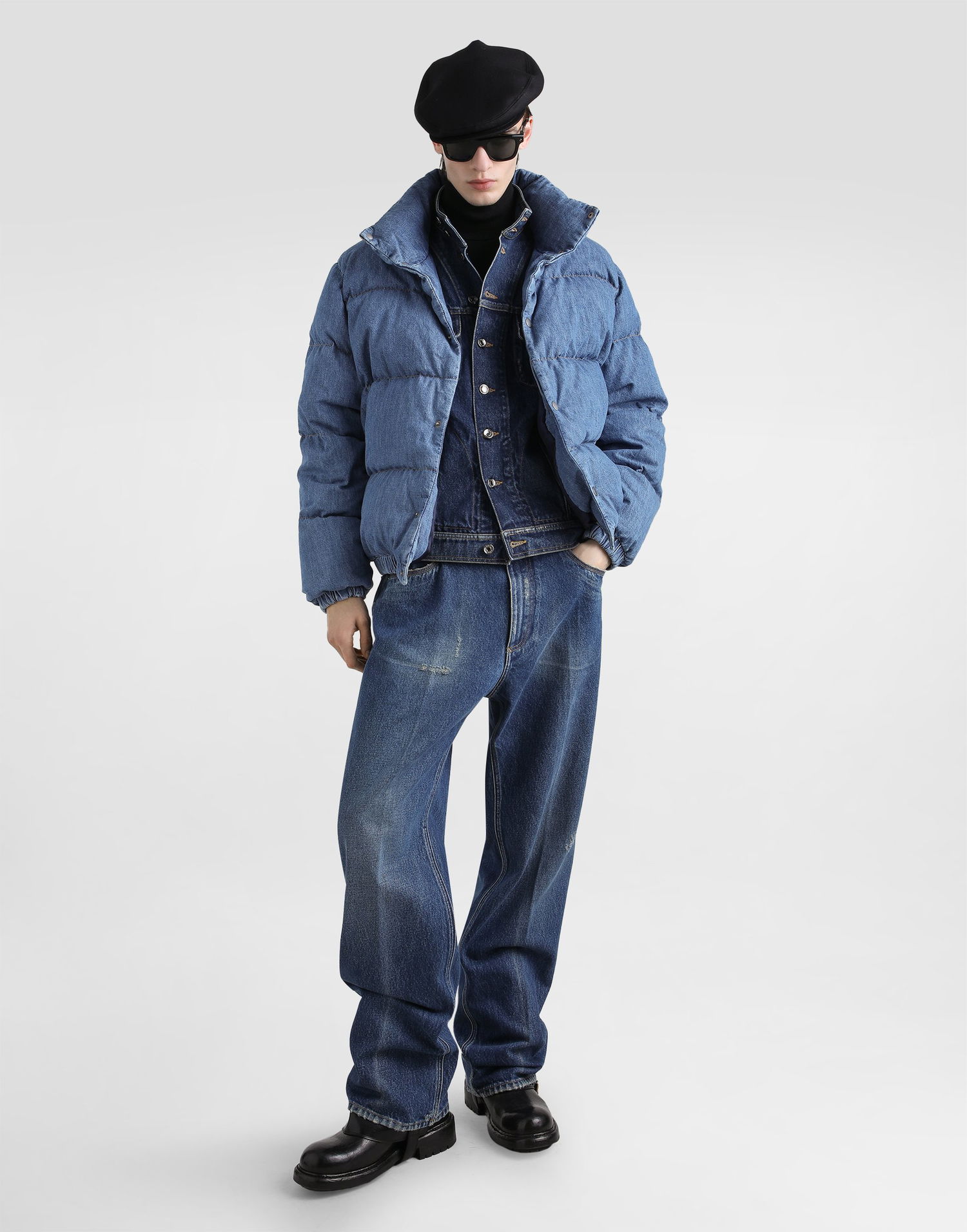 Puffer takki Dolce & Gabbana Dolce & Gabbana Padded Denim Jacket Sininen | G9BUCDG8NW5S9001, 1