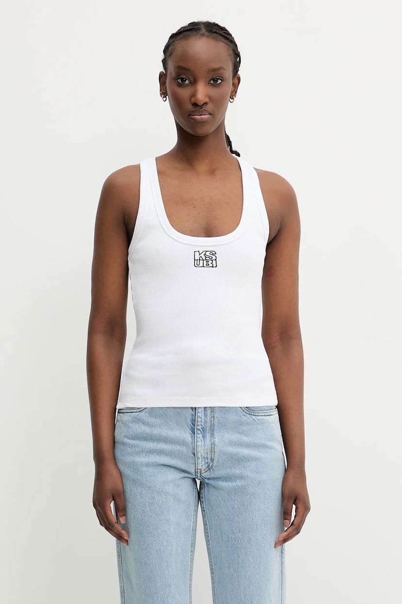 Tankkitoppi Ksubi KSUBI Stacked Origin Tank Top Valkoinen | WPS24TA005