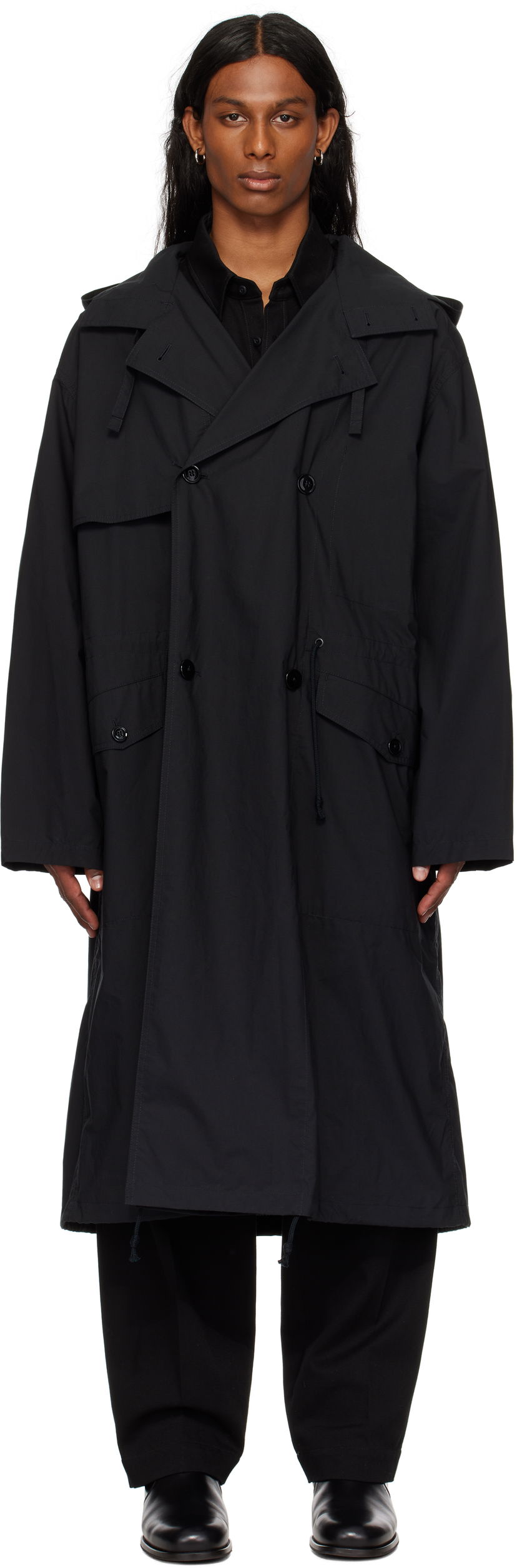 Sadetakki LEMAIRE LEMAIRE Light Hooded Trench Coat Musta | CO1096 LF1371