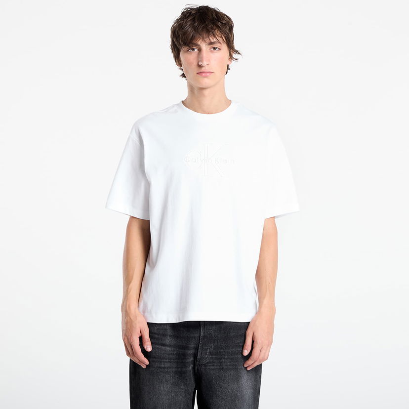 T-paita CALVIN KLEIN Calvin Klein Hi Low Emb 16S Jersey T-Shirt Valkoinen | LV04RB295G YAA