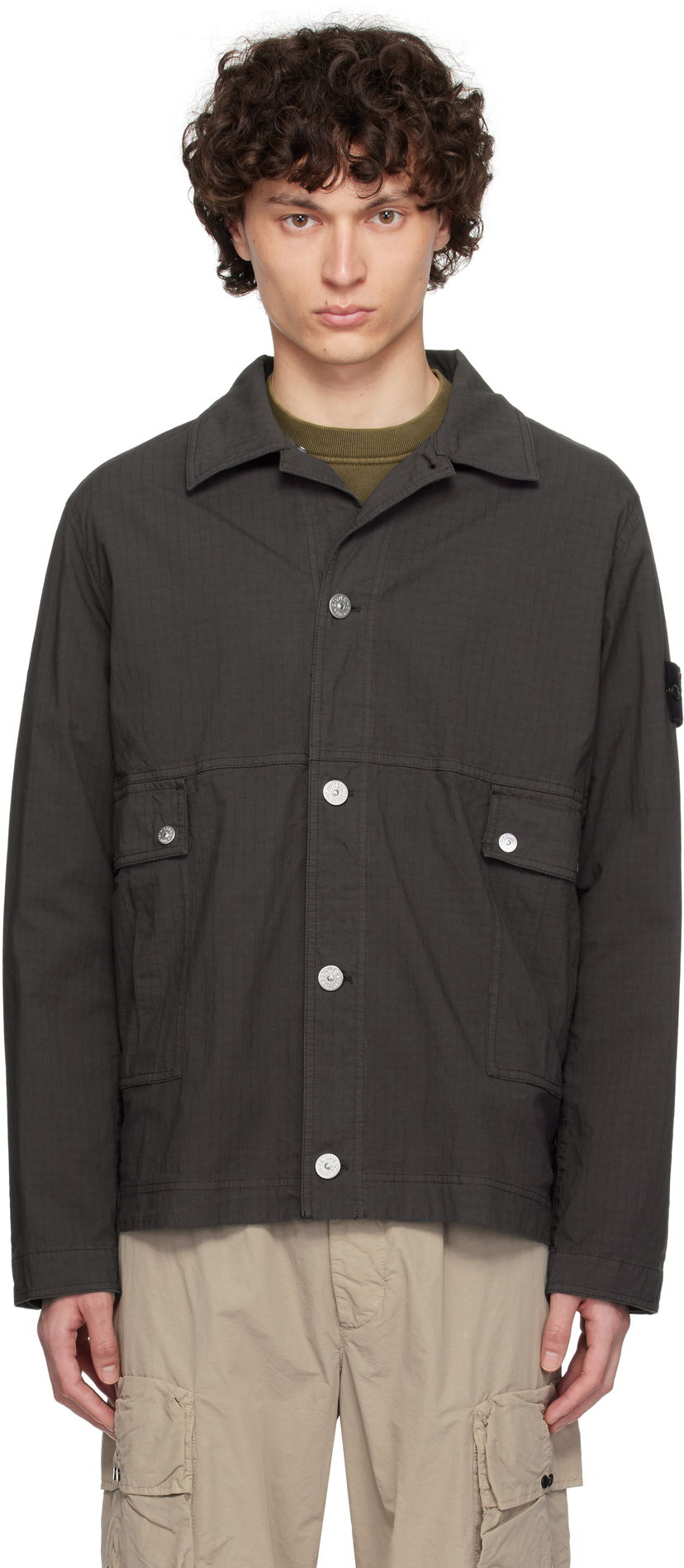 Takki Stone Island Stone Island Mil-Spec Stretch Ripstop-TC Jacket Vihreä | K1S15 1200026 S0063
