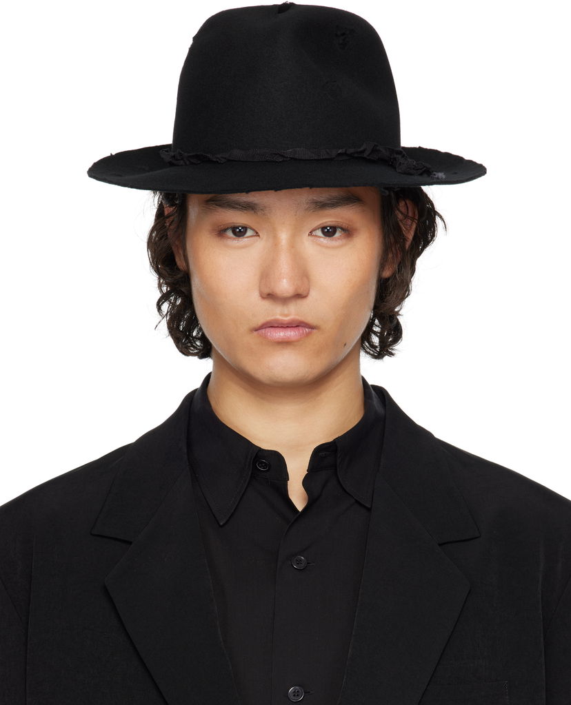 Hattu Yohji Yamamoto YOHJI YAMAMOTO Wool Soft Hat Musta | HP-H05-160