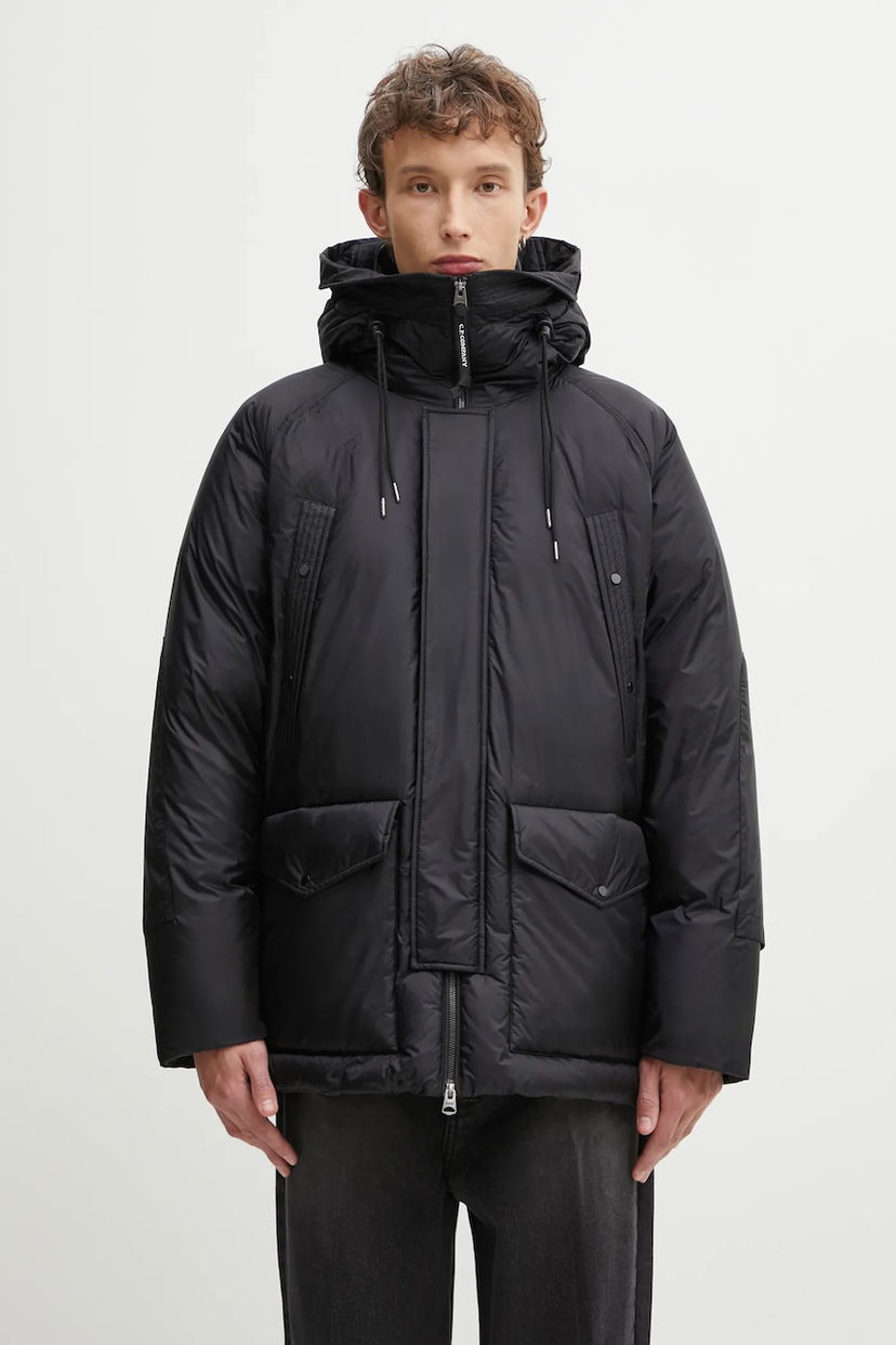 Puffer takki C.P. Company Hooded Winter Puffer Jacket Musta | 19CMOW184A110467A
