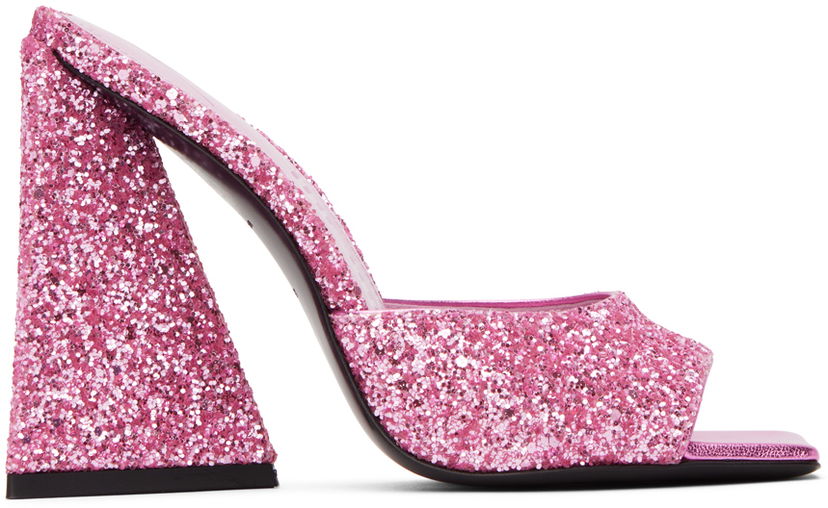 Asusteet The Attico Attico Devon Glitter Mules Vaaleanpunainen | 232WS000 G001