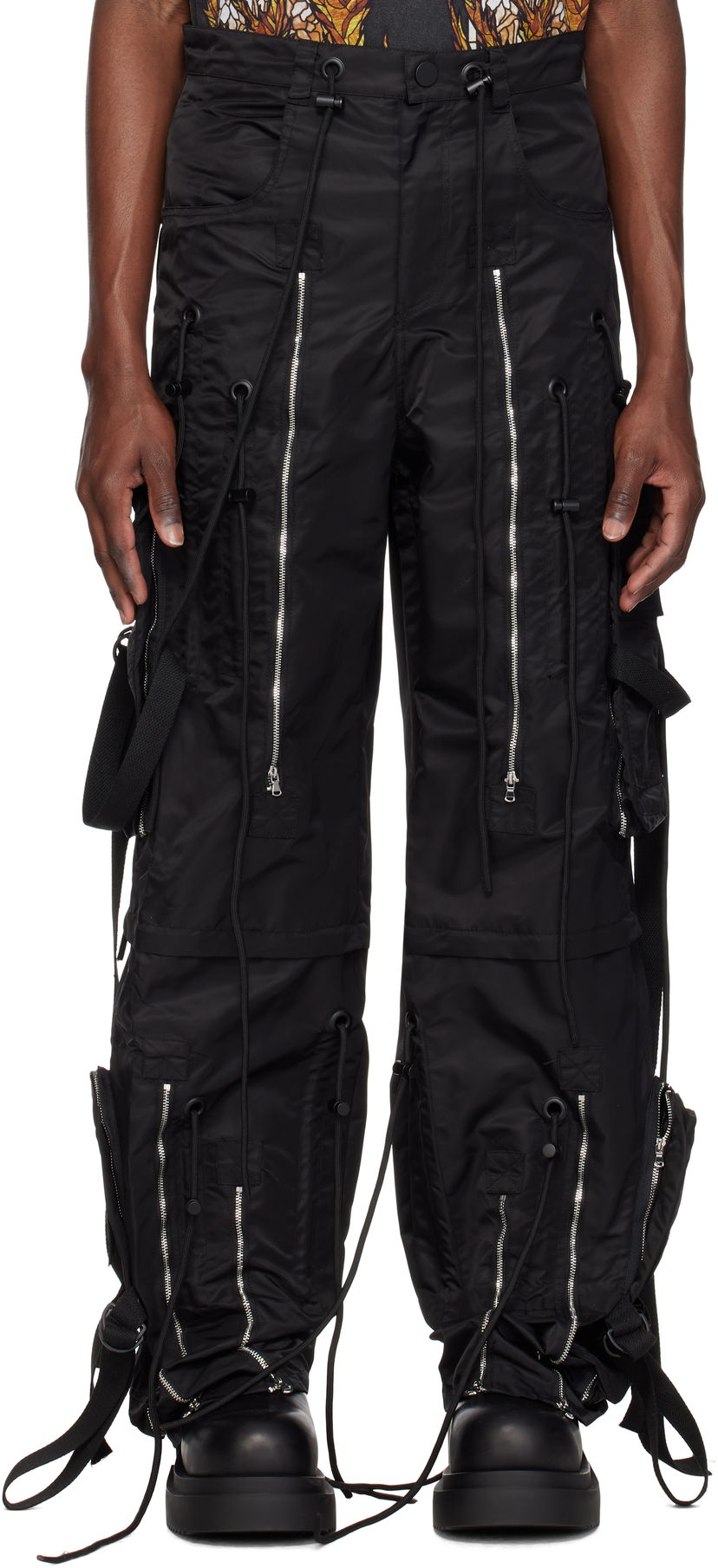 Cargo housut Who Decides War Who Decides War String Theory Cargo Pants Musta | 1121090002SS25