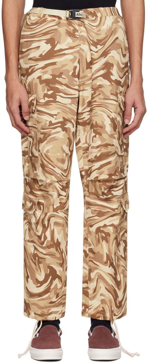 Cargo housut Advisory Board Crystals Camouflage Print Cotton Cargo Pants Beige | ABC123WCP